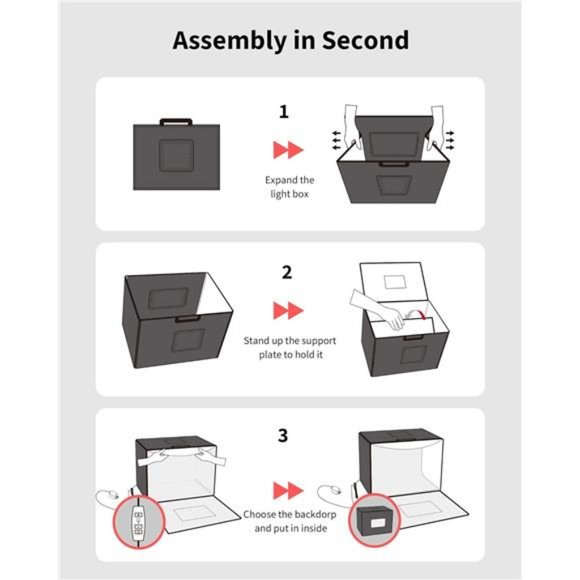 Portable Light Box Photography, 16"x12" Professional Dimmable Photo Box - Picture 5 of 6